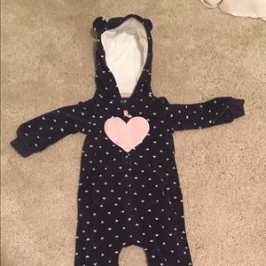 Carters Baby Girl Fleece Hooded Bunting - size 12M